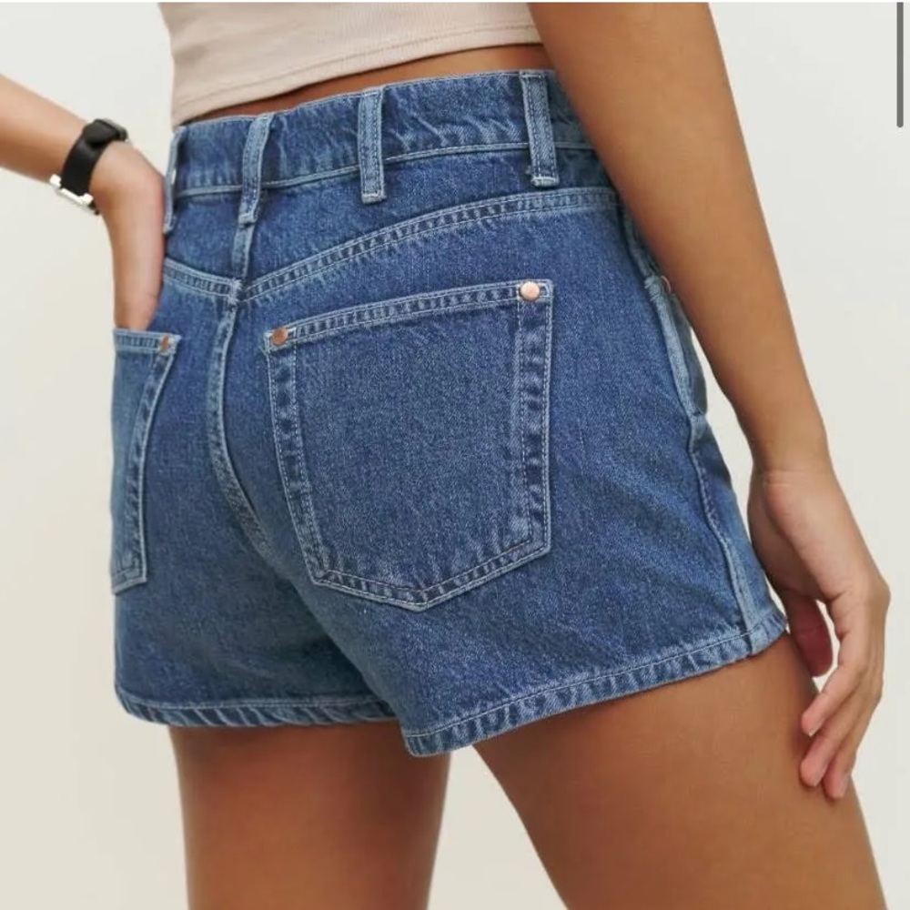 Reformation Cowboy High Rise Denim Shorts